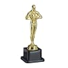 Relaxdays Statue, Socle carré, Figurine avec Couronne, trophée de vainqueur, Hollywood, 18 cm de Haut, doré Adulte…