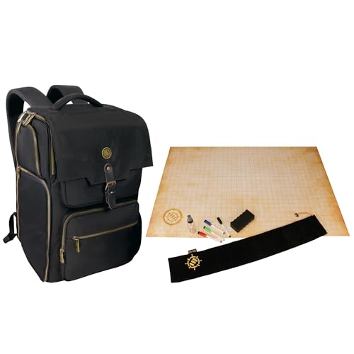 ENHANCE Tabletop DnD Backpack + RPG Grid Mat (24x36 inch) - Bundle