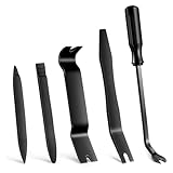 Bawkars 5 PCS Auto Trim Removal Tool Kit, No-Scratch Plastic Pry Tool Set, Plastic Car Trim Removal Tool Kit, Universal for Car Door Panel Clip Dashboard Audio Radio Dismantle (Black)​