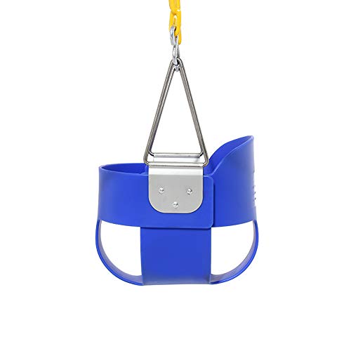 High Back Full Bucket Toddler Swing Seat with Yellow Plastic Coated Swing Chains Fully Assembled Swing Basket with Snap Hook and Triangle Dip Pinch Protection - Heavy-Duty Swing Baby Seat - Thumbnail 3