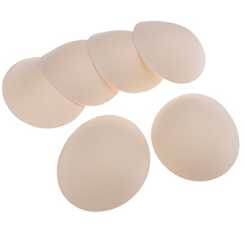 DYNWAVE 3 Pairs Women Oval Bra Pad Inserts Sponge for Swimsuits Bathing Suit Beige3