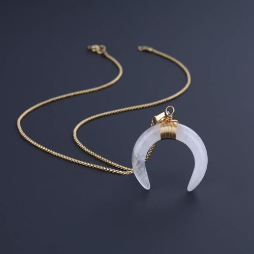 COAI Healing Crystal Moon Necklace for Women3
