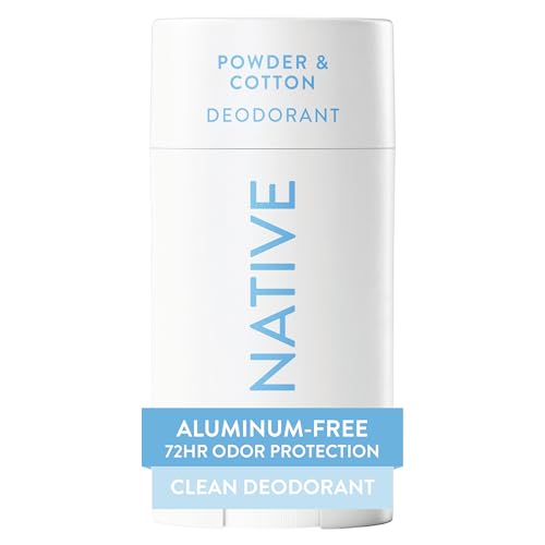 Image of Native Deodorant Contains Naturally Derived Ingredients, 72 Hour Odor Control, Deodorant for Women and Men, Aluminum Free, Powder & Cotton 2.65oz