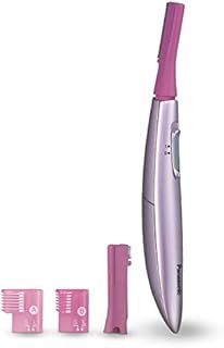 Panasonic Women’s Facial Hair Remover and Eyebrow Trimmer with Pivoting Head, Includes 2 Gentle Blades for Brow and Face and 2 Eyebrow Trim Attachments, Battery-Operated – ES2113PC