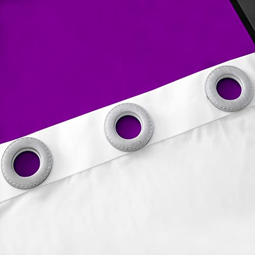 Purple Geometric Window Curtains Black White Grey Square Window Drapes For Kids Boys Girls Room Decor, Modern Abstract Window Treatments Grommet Top 2 Panel Set Bedroom Curtains, 38Wx45L Inch #TOP4