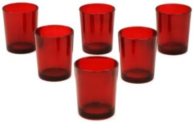 Red Glass Votive Candle Holders (Set of 12)