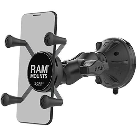 RAM Mounts RAP-B-166-2-A-UN7U X-Grip Phone Mount with RAM Twist-Lock Low Profile Suction Base with Short Arm for Vehicle Windshields Cover