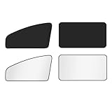 XCBYT Car Window Shades for Side Windows, 4 Pack Universal Sun Shades with Reflective Silver & Black Privacy Layer, UV Heat Blocker Car Curtains for Camping, Travel & Privacy (Silver)