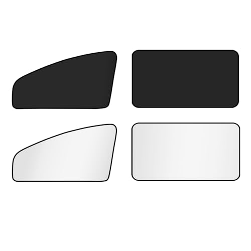 XCBYT Car Window Shades for Side Windows, 4 Pack Universal Sun Shades with Reflective Silver & Black Privacy Layer, UV Heat Blocker Car Curtains for Camping, Travel & Privacy (Silver)