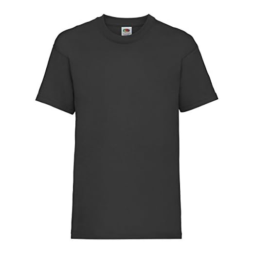 Fruit of the Loom Value T, Camiseta Niño, Negro (Schwarz - Schwarz), 12-13 años