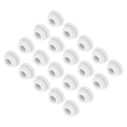 QUARKZMAN 30 sztuk silikonowej pokrywy przelewowej, średnica montażu 9,5 mm/0,4 cala, szerokość wąskiego rowka 2 mm, biała okrągła osłona uszczelniająca panel