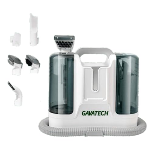 GAVATECH aspirador de tapicerias y alfombras Limpiador de manchas multisuperficie, máquina para limpiar tapicerias, sofás, moquetas, cristales.Aspiradora de agua tapiceria con 6 accesorios