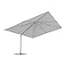 Produktbild paramondo parapenda Ampelschirm Ampelsonnenschirm, Rechteckig, Weiss, 4 x 3 m, 360° Schwenkbar, Kurbelbedienung, Stahl-Standkreuz und Gestell in Silber