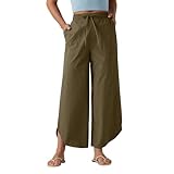 Casual Wide Leg Pants for Women High Waisted Lightweight Flowy Palazzo Trousers with Side Pockets Multi Small