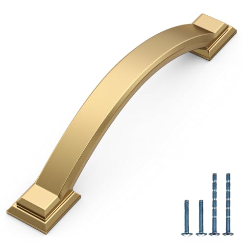 AOOTOCH 10 Pack 3.75 inch（96mm Champagne Bronze Cabinet Pulls, Champagne Gold Cabinet Handles Kitchen Arch Cabinet Hardware for Bathroom Drawer