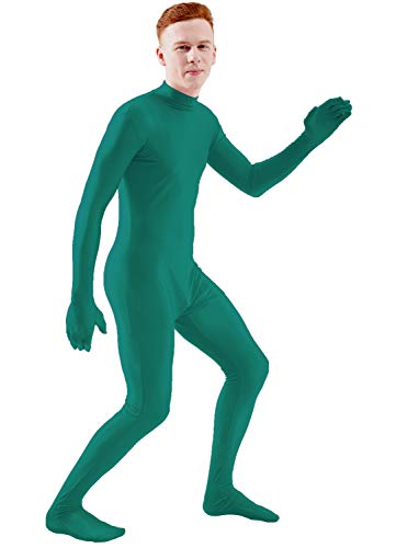 Ensnovo Mens Mock Neck Full Body Unitard Spandex Zentai Suits Costumes