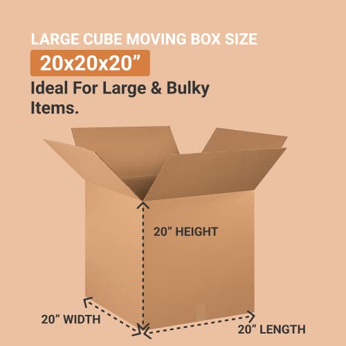 Aviditi Shipping Boxes Medium, 20"L X 20"W X 20"H 10-Pack | Corrugated Cardboard Box For Packing, Moving And Storage 20X20X20 202020 #TOP30