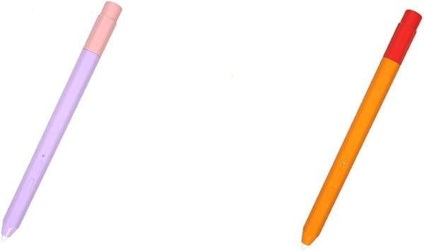 2 Pack DAYJOY Silicone Sleeve Case for Lenovo Precision Pen 2/Xiaoxin Stylus,Dual Color Protective Skin Cover case Non-Slip Smooth Grip Holder Compatible with Lenovo Precision Pen 2 Purple+Orange