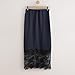 Women Satin Lace Trim Maxi Skirt Silk Lace Patchwork Silk High Waist Fall Midi Skirt Flowy Work Half Slip Long Skirt(Flowy Blue,Medium)