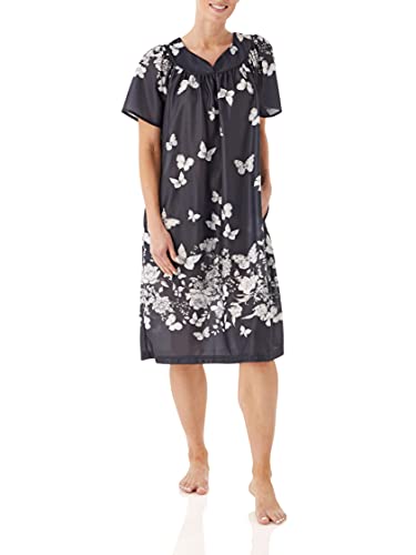 Image of AmeriMark Casual Women's Patio Muumuu House Dress Loose Comfortable Short Sleeve Sun Dress Lounger Gown Sleepwear for Ladies