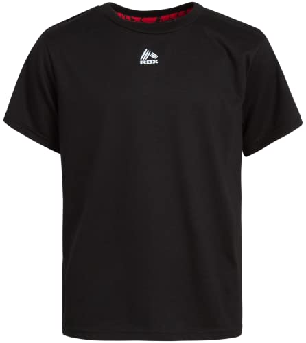 Image of RBX Boys Short Set - 2 Piece Active Performance Short Sleeve Athletic Shirt and Basketball Shorts with Elastic Waistband