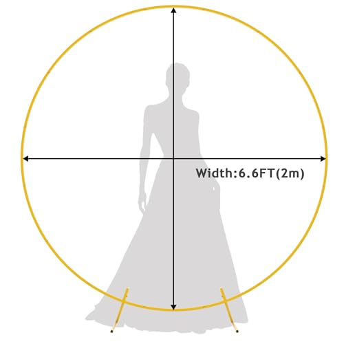 Image of Fomcet 6.6ft Round Backdrop Stand Gold Circle Arch Metal Wedding Arch | Circle Backdrop Stand Round Arch Stand Balloon Arch Frame for Wedding Ceremony Birthday Party Baby Shower Bridal Decorations