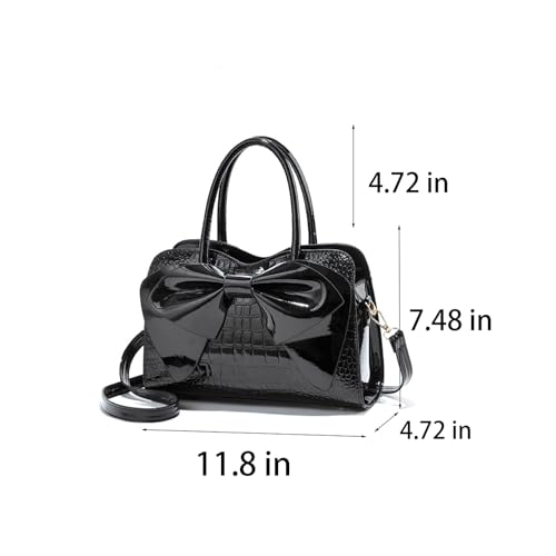 Bolso Tote con relieve de cocodrilo y cierre de cremallera miniatura 3