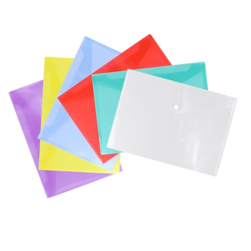 20 Pochettes Plastique Transparentes avec Bouton pour Bureau