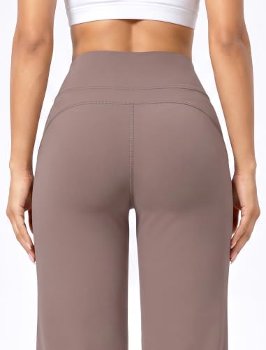 JEKAOYI Womens Wide Leg Yoga Pants Casual Trousers Pants with Pockets Taupe - image 5