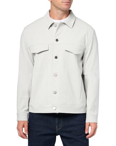 Theory Men's River Jacket in Neoteric Twill, Fog, Large