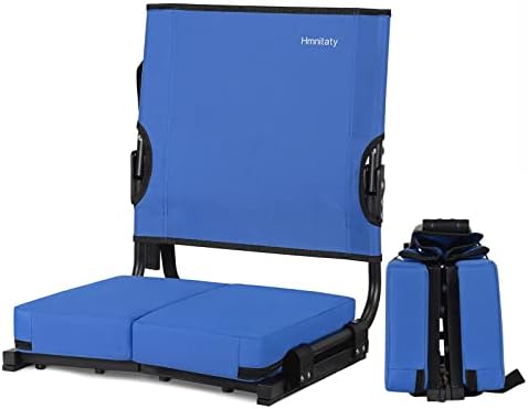 Hmnitaty Stadium Seats for Bleachers with Back Support, The Most Compact Bleacher Seats with Backs and Cushion Wide, Extra Comfortable Portable Stadium Chairs with Highest Backs Shoulder Strap