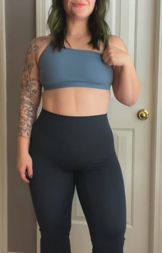 Image of Aoxjox Astoria One Shoulder Sports Bra | asymmetrical workout top, women's fitness training gym yoga crop tank, 4-way stretch, moisture-wicking
