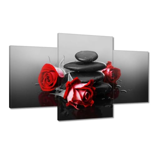Peinture sur toile SPA roses rouges 100x60 cm, décoration murale premium haut de gamme