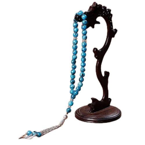 Bracelet islamique perles bleu azur en pierre pour votre méditation quotidienne