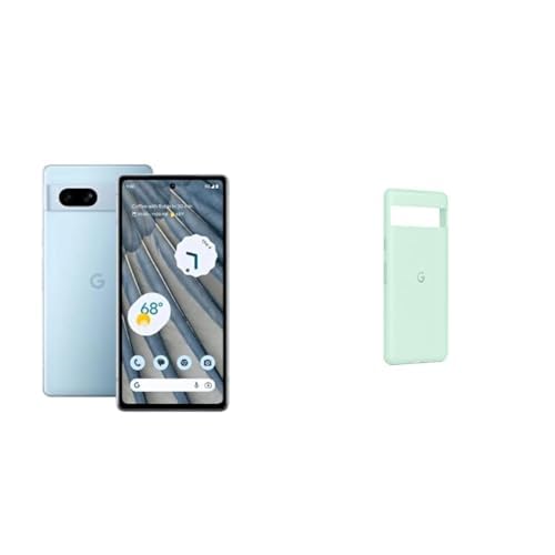 Google Pixel 7a 5G 128GB med Skyddande Silikonfodral - Ljusblå