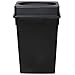 PRO&Family 92 Qt. / 23 Gallon / 87 Liters Black Slim Rectangular Trash Can and Black Drop Shot Lid. Trash Bin Kitchen Garbage Can Waste Basket Recycle Bin