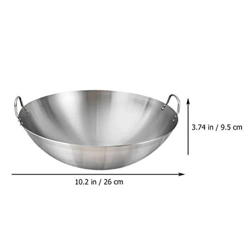 Wok acero inoxidable con mango redondo, 26 cm miniatura 3