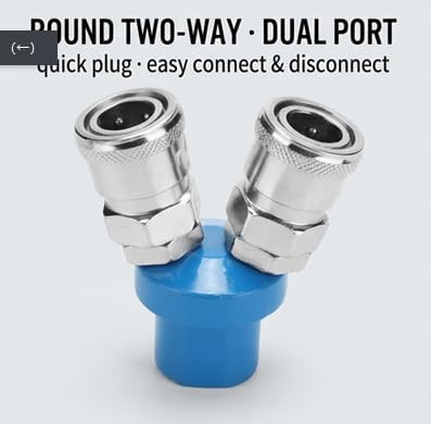 1/4" C-Type 2/3 Way Manifold Splitter Coupler Pneumatic Quick Fitting Air Pump Air Compressor Connector (2 way quick fitting)