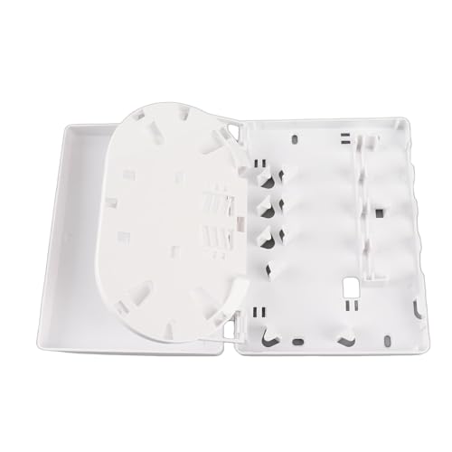 光ファイバー分配ボックス 4コア デスクトップ型 FTTH 光スプリッター対応 - ABS素材 耐衝撃 簡単設置 壁掛け 横置き対応 室内用