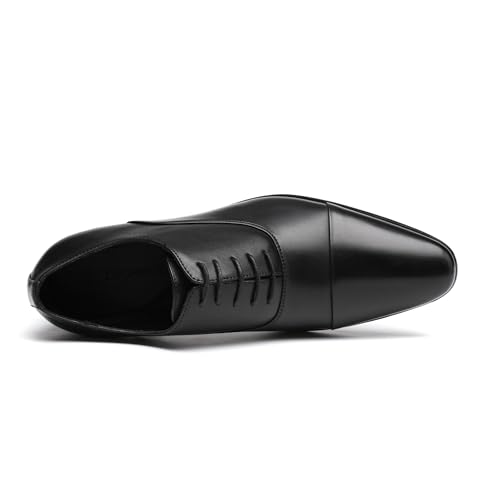 Image of DECARSDZ Mens Faux Patent Leather Classic Lace-up Formal Oxford Tuxedo Dress Shoes