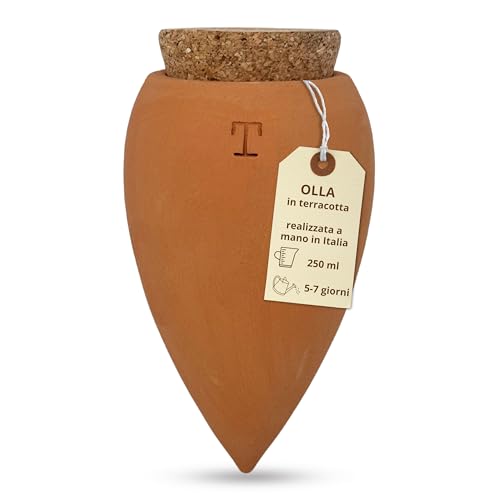 Toocook Olla aus Terrakotta, handgefertigt, automatische Bewässerung, umweltfreundlich und natürlich, für Pflanzen im Innen- und Außenbereich, Autonomie von ca. 7 Tagen, handgefertigt, 250 ml
