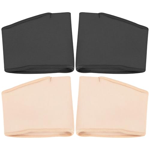 SEBS - 2 almohadillas para antepié para mujeres y hombres, almohadillas de silicona para el pie, almohadillas metatarsianas gruesas, diseño de rosca antideslizante, separador de dedos, tono negro de