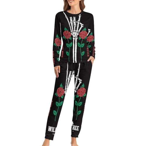Pyjama femme Mains De Pierre ensemble haut de gamme en maille douce avec pantalon de nuit