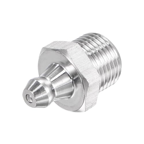 Image of uxcell 6Pcs Metric Stainless Steel Straight Grease Fitting M12 x 1mm Thread Hydraulic Grease Fitting Accessories