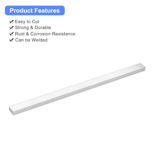 Image of uxcell Square Aluminum Flat Bar, 5 /16 inch Thick 0.6 inch Width 10 inch Length Square Aluminum Bar 6061 Aluminum Flat Plate, 8 x 15 x 254mm T6511 Solid New Mill Stock for Industrial Building