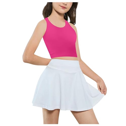 Image of Beat Street Girls Tank Tops - 2 Pack Double Lined Racerback Sleeveless Yoga Dance Crop Top - Made in USA
