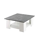 País de origen - France Temahome Mesa de centro cuadrada, 67 x 67 x 30.5 cm, color blanco