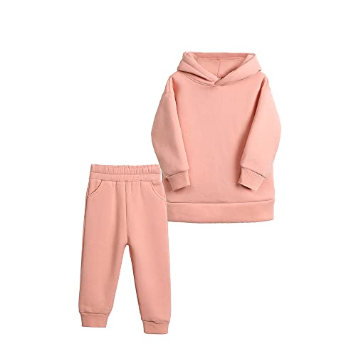 Image of MYGBCPJS Youth 2PCS Jogger Outfits Set Fleece Hooded + Sweatpants Boys Girls Athletic Sweatsuits Pullover Clothes