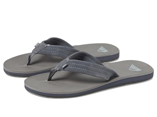 Image of Quiksilver Carver Suede Flip Flops for Men, Arch Support Athletic Mens Sandals, Thong Mens Slides