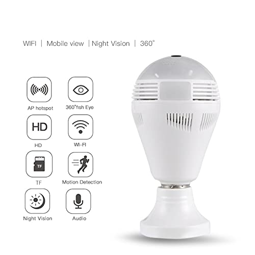 SIFA TECHV380Pro Fisheye 360° Panoramic Wireless HD 1080p Full HD CCTV Wi-Fi Camera Led Bulb with Bulb Holder - Supports 64GB SD Card (Not Included) 2